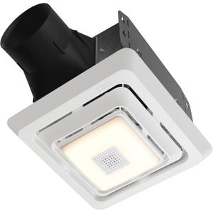Broan-NuTone Roomside Series Bluetooth Speaker Bathroom Exhaust Fan w/LED Light, 70 CFM 2 Sones, ENERGY STAR