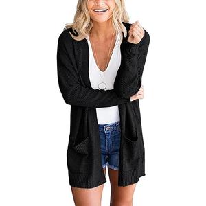 MEROKEETY Women's Long Sleeve Cardigan Sweaters Open Front Waffle Knit Cozy Sweater Coat with Pockets Size XL