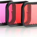 SOONSUN 3 Pack Dive Filter for GoPro Hero 5 6 7 Black Super Suit Dive Housing - Red,Light Red and Magenta Filter - Enhances Colors for Various Underwater Video and Photography Conditions