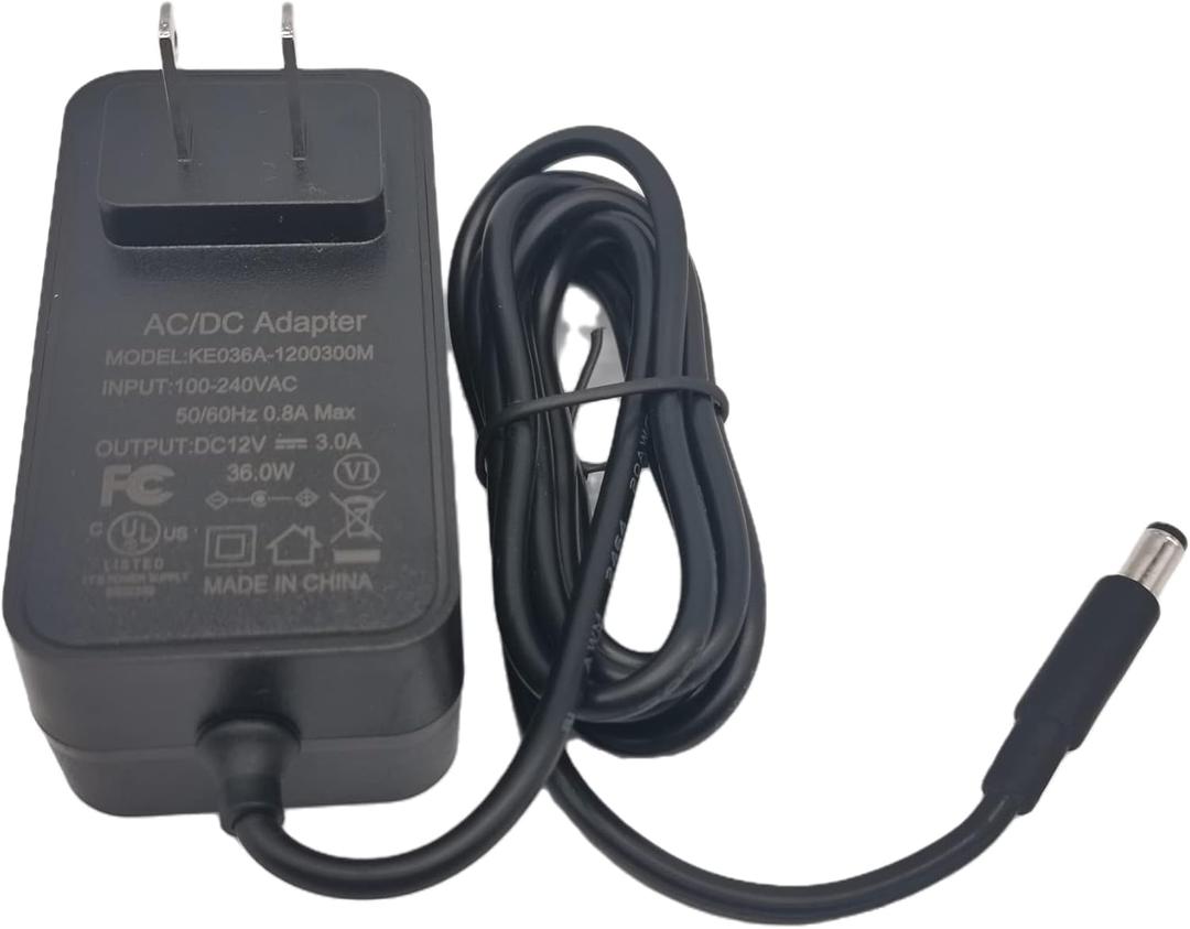 Power Supply YOWOCHUNG KE036A UL Certified DC12V3A Power Adapter 2.1X5.5mm Connector 1.2M Plug Cord Length for LED Light Strip Light bar Monitor Power Supply AC/DC Adapter