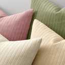 MIULEE Set of 2 Cream Decorative Throw Pillow Covers 18x18 Inch, Thick Soft Textured Striped Cushion Covers, Modern Solid Color Farmhouse Boho Pillow Case for Sofa Couch Bed Living Room
