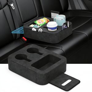 Car Cup Holder Pillow, Backseat Car & Bench Seat Cup Holder for iPad, Switch, Controllers, Remotes, Glasses, Drink Holder for Car, Couch, Bed, Desk, Camping, Automotive Cup Holders, Sofa Caddy, Black