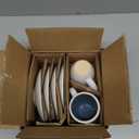 KIVY 3 oz Espresso cups set of 4 - Thick walled stoneware espresso cup set - Italian style espresso cups and saucers - Expresso shots cup - Small coffee mugs and saucers - Blue