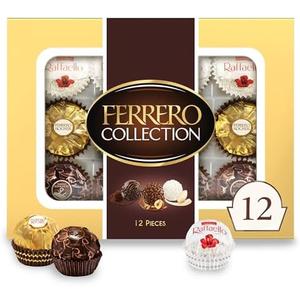 Ferrero Collection, 12 Count, Premium Gourmet Assorted Hazelnut Milk Chocolate, Dark Chocolate and Coconut, 4.6 oz BB: 09/17/2025
