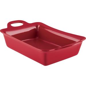 Rachael Ray Solid Glaze Ceramics Bakeware / Baking / Lasagna Pan, 9 Inch x 13 Inch, Red