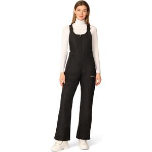 Arctix Women's Essential Insulated Ski Bibs, Water Resistant Snow Pants for Skiing & Snowboarding (Large/31" Inseam, Black)