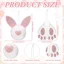 Jenaai 18 Pcs Easter Glitter Bunny Hanging Decorations Bunny Tree Ornaments Plush Rabbit Butt Ears Decor Spring DIY Crafts Tree Ornaments Easter Party Favors Home Decoration