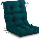 Outdoor/Indoor High Back Chair Cushion, Waterproof All-Weather Stuffed High Rebound Foam Adirondack Seat Cushion, Dark Green