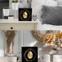 Gold Happy Easter Egg Wooden Box Sign Desk Decor, Luxury Black and Golden Easter Decorative Wood Signs for Home Office Desk Shelf Table Decorations, 5x5 Inch