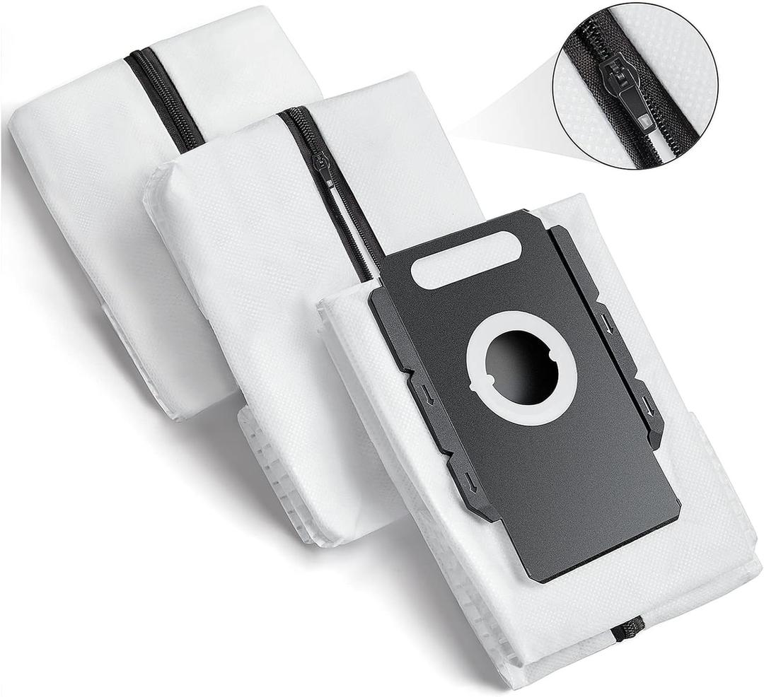 Reusable Vacuum Bags for All iRobot Roomba I & S & J Series Clean Base, 3 Pack, Zipper