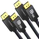IVANKY 80Gbps Displayport Cable, [6.6ft, 2-Pack], 16K DP 2.1 Cable [16K@60Hz, 8K@240Hz, 4K@540Hz 480Hz 240Hz], Support HDR10, HDCP, 3D, DSC 1.2a, for Gaming Monitor, TV, Graphics, [6.6ft, 2-Pack]