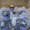 4 Inch Caster Wheels Heavy Duty Stem Caster 2000Lbs, Threaded Stem Casters 3/8"-16 x 1(Stem Diameter 3/8", Stem Length 1"), Swviel Locking Caster Set of 4, Industrial Castor Wheels for Cart,Furniture