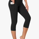 Heathyoga Capri Leggings for Women High Waisted Capri Leggings with Pockets for Women Tummy Control Yoga Pants Women Large