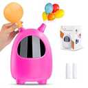 Electric Air Balloon Pump, Portable Dual Nozzle Air Balloon Blower Machine Inflate Balloon Pump Inflator for Party Decoration (Rose Red)