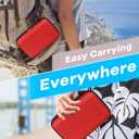 Pure-Red Shockproof Hard Shell Carrying Case for Portable External Hard Drive, Power Bank, Charger, Seagate Game Drive, Cell Phone, Electronic, Women Accessories - Large Storage Pouch Travel Bag