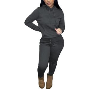 Nimsruc Two Piece Outfits for Women Casual Sweatsuits Set Long Sleeve Hoodie Tracksuit (Gray, XXL)
