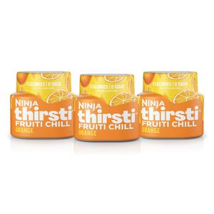 Ninja Thirsti Flavored Water Drops, FRUITI CHILL Orange, Bold Fruit Flavor, Sparkling or Still, Zero Calories, Zero Sugar, Makes 17, 12oz drinks, 3 Pack, WCFOTNGAM