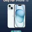 Compatible with iPhone 15 Case, Anti-Fingerprint Matte Coating, Protective Hard Back Slim Translucent Case for iPhone 15-6.1", Blue