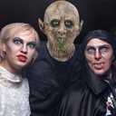 Vampire Mask Scary Zombie Monster Sharp Teeth Mask Halloween Devil Full Head Latex Costume Props for Party (Grey)