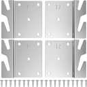 4 Pcs Heavy Duty Universal Wood Bed Rail Hook Plates for Beds Frame Bracket Headboard Footboard Replacement Bed Parts - Screws Included