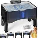 UPSKY 2.25Gal Elevated Dog Water Fountain, 4 Heights Adjustable Pet Fountain for All Dog Sizes, 304 Stainless Steel Tray Indoor Cat Drinking Dispenser with Ultra-Quiet Pump & 2 Replacement Filters