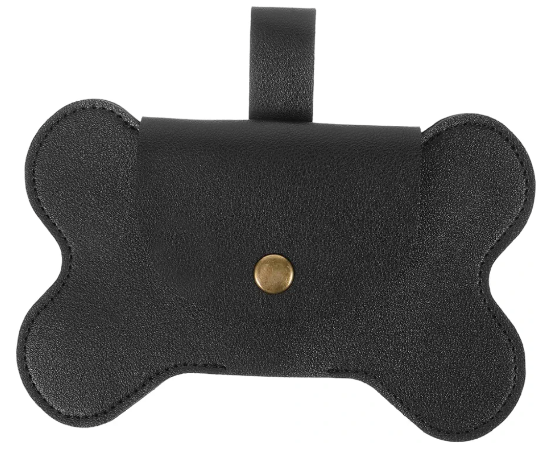 Sosoport Dog Poop Bag Holder Dispenser Reusable Leash Attachment for Convenient Waste Collection for Walking Outdoor Pet Accessory Black Pack of 2