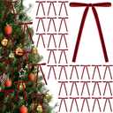 30 Pcs red Velvet Bows Christmas Tree Decorations, PreTied Vintage Ribbon Bows for Garland Wreath Indoor， Holiday Home Decor， Fireplace Decor， Xmas Decorations（3/8" Wide，5 * 7 Inch）