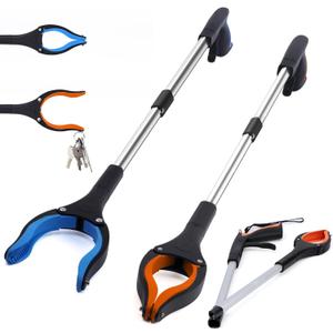 Grabber Reacher Tool 2-Pack, 32" Foldable Reacher Grabber Pickup Tool with 90 Rotating Jaw & Magnet, Trash Picker Upper Grabber, Lightweight Grabbers for Seniors Heavy Duty