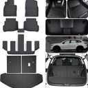 Floor Mats & Trunk Mat & Backrest Mat (Only Fit Sport Version) for 2016-2022 2023 Mazda CX-9 CX9 (6 Seats-2 Row Bucket Seat),TPE All Weather Protection Floor Liners & Cargo Liners