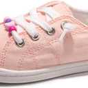 FUNKYMONKEY Girls Canvas Sneakers Lace up Lightweight Casual School Shoes for Toddler/Little Kids (Pink)