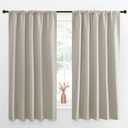 NICETOWN Blackout Curtains for Living Curtains, Room Darkening Window Curtain Panels, Easy-Care Solid Thermal Insulated Draperies/ Drapes for Daughter Room (Natural, 2 Panels, 52 by 63)