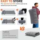ATORPOK Camping Cot for Adults with Cushion Comfortable, Portable Folding Bed for Sleeping Supports 450 lbs (Gray)