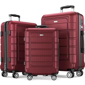 SHOWKOO Travel, Red, 20in24in28in | Luggage Sets