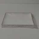 MAONAME White Decorative Tray for Coffee Table, Modern Serving Tray with Handles, Plastic Rectangular Tea Tray for Ottoman, Bathroom Decor, 15.8 X 10.2 x1.4