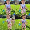 Aalizzwell Baby Boys Summer Clothes Sleeveless Bodysuit Shorts Outfit (White, XS)