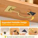 Self Adhesive Banana Hook Under Cabinet Foldable Banana Hanger Metal Under Counter Banana Hook to Keep Bananas Fresh Banana Holder for Kitchen RV Space Saving, Golden