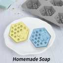 Creativee 2Pcs Honeycomb Bees Silicone Cake Mould Soap DIY Ice Tray Muffin Cookie Cake Pan Chocolate Candy Baking Supplies (grey)