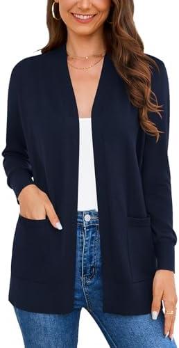 Veryoung Women Vests Fashion Casual Sleeveless Cardigan Sweaters Soft Knit Dressy Ladies Sweater Vest with Cozy Large Pockets, XL