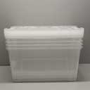 IRIS USA 72 Qt Stackable Plastic Storage Bins with Lids, 4 Pack - BPA-Free, Made in USA - See-Through Organizing Solution, Latches, Durable Nestable Containers, Secure Pull Handle - Clear