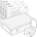 Bead Organizer, 90Pcs Small Clear Plastic Bead Storage Containers with Label, 3 Large Craft Storage Cases with Hinged Lid, Storage Box for Jewelry Making Diamond Art DIY Bracelet Seed Screw Mini Parts