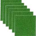 Artificial Grass Mat 12x12 Inch,Fake Grass Turf Patch,Synthetic Grass Indoor Outdoor,Patio Grass Tiles Realistic Grass Rug with Drainage Hole for Table Decoration