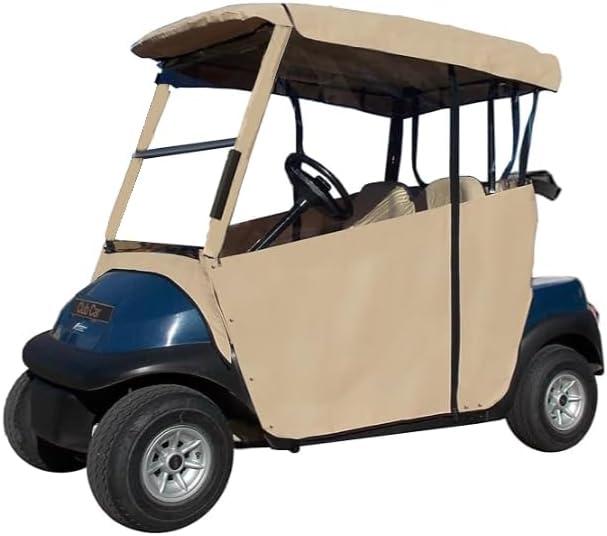 Golf Cart Cover  3-Sided Over-The-Top Cart Cover for EZGO TXT  Drivable Golf Cart Cover Enclosure  Sunbrella Canvas - Cart Cover for Golfers  Fits Golf Bags, Utility Box