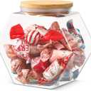 Pickmesh 70 oz Hexagonal Plastic Candy Jar with Airtight Bamboo Lid Hexagon Cookie Jars Clear Containers for Kitchen Storage Snacks, Dog Food, Coffee Pod, Laundry Pod