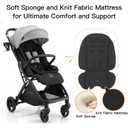 Gromast Gravity Folding Baby Stroller - Portable Travel Toddler Stroller w/Adjustable Backrest, Canopy & Cup Holder, Lightweight and UV Protected, One-Hand Automatic Folding - Light Grey