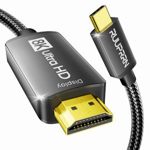 USB-C to HDMI 2.1 Cable 10FT,8K@60Hz,4K@240Hz/144Hz/120Hz, 48Gbps Thunderbolt 5/4/3 Type C to HDMI 8K Braided Cord, Support HDR HDCP2.3 for iPhone 17, MacBook Pro/Air iPad, Galaxy S26, Pixel 9, XPS