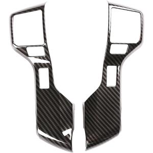 Car Center Console Steering Button Panel Trim Cover Compatible with Toyota Tundra/Sequoia 2014-2021 Tacoma 2016-2023 4Runner 2020-2024 Central Control Steering Panel Decorative Frame ABS Accessories (Carbon Fiber Pattern)