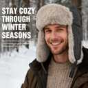 Winter Hat for Men Women Trapper Hat with Ear Flaps, Windproof Russian Trooper Hat for Cold Weather Hunting Skiing