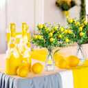 Tigeen 24 Pack Lemon for Decoration Fake Lemon Branches Artificial Vivid Yellow Faux Lemons Tables Centerpiece for Kitchen Stem Fruits for Home Spring Summer Decor