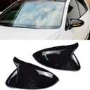 1 Pair Rearview Mirror Cover Left Right Side Mirror Covers Caps for VW Golf MK7 7.5 GTI 7 Golf 7 R (Black-2)