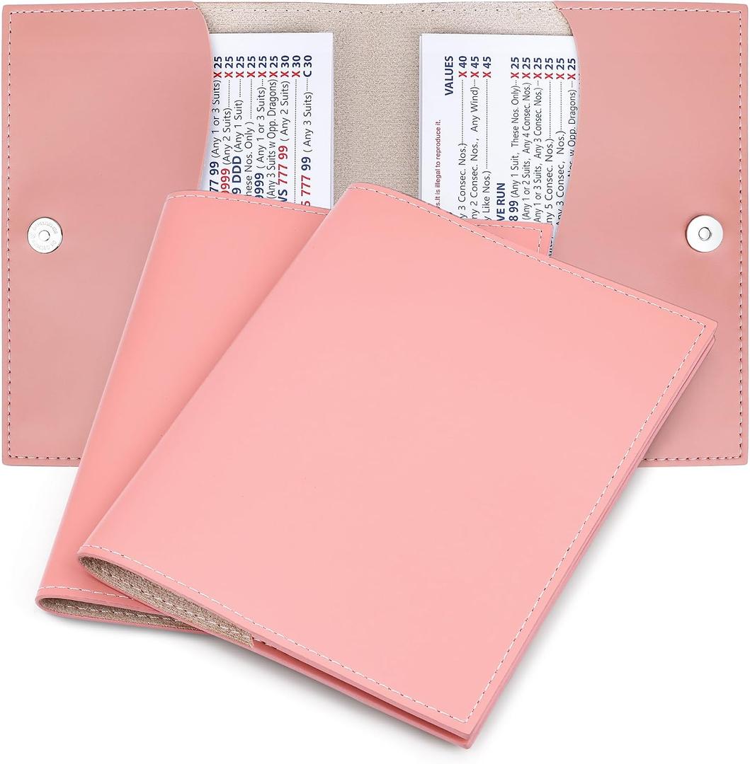 Catcan Mahjong Card Sleeves, 2 Pack 11.38x7.08 Inch Portable Rule Card Organizer with Snap Closure, Holds Multiple Rule Cards